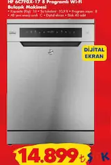 HOOVER HF 6C7F0X-17 8 PROGRAMLI Wİ-Fİ BULAŞIK MAKİNESİ fiyat ve kampanya bilgisi